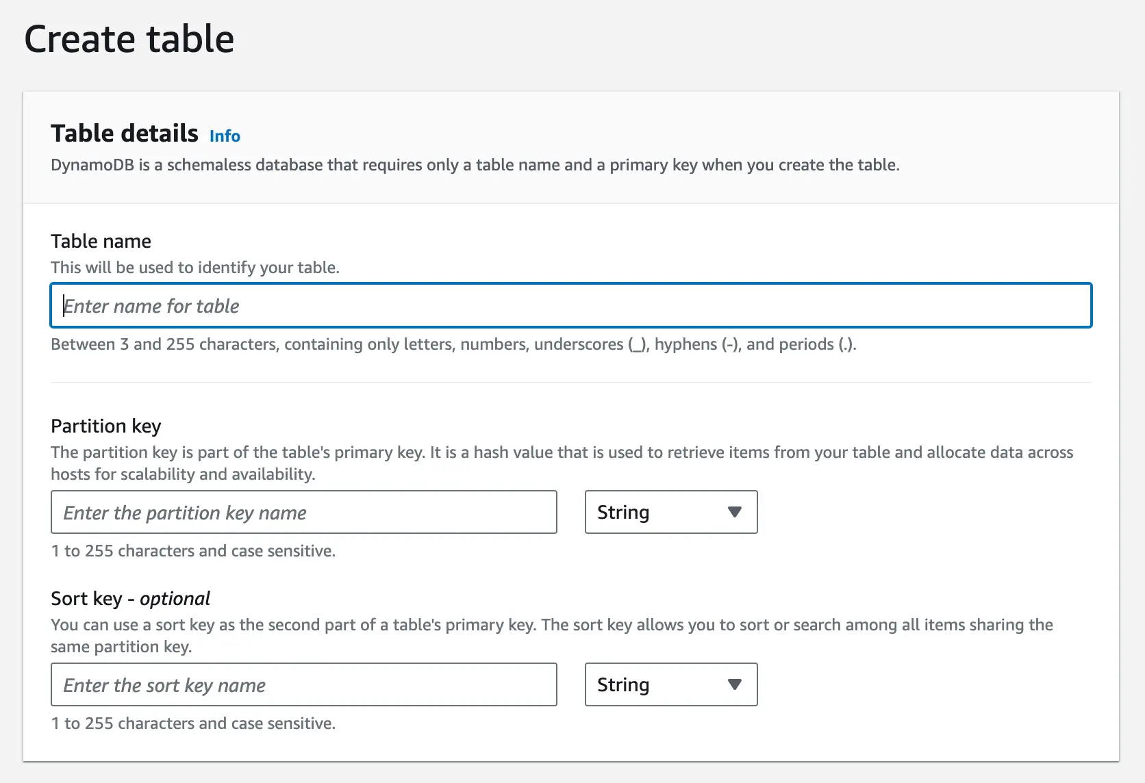 Create Table
