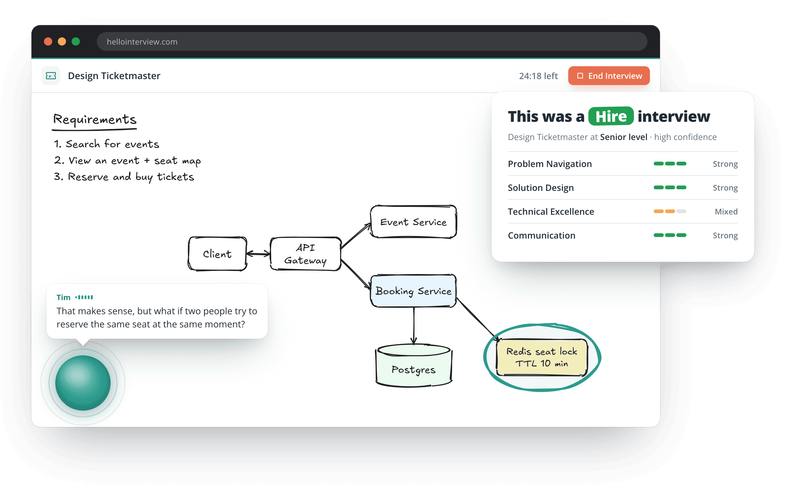 Live Practice Interviews with an AI Interviewer