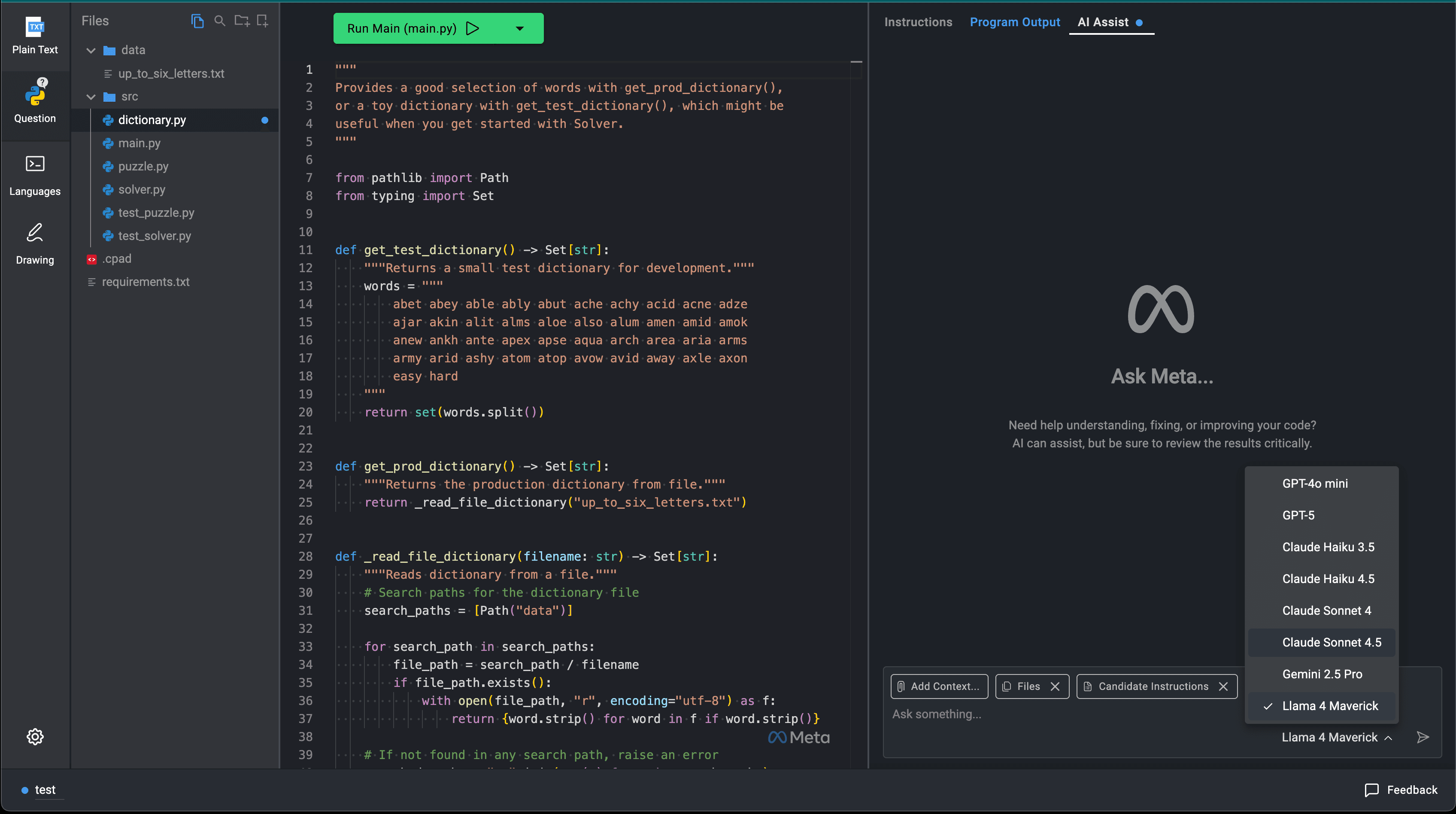 Meta CoderPad AI Models