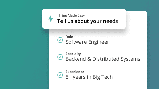 Tell us your hiring needs