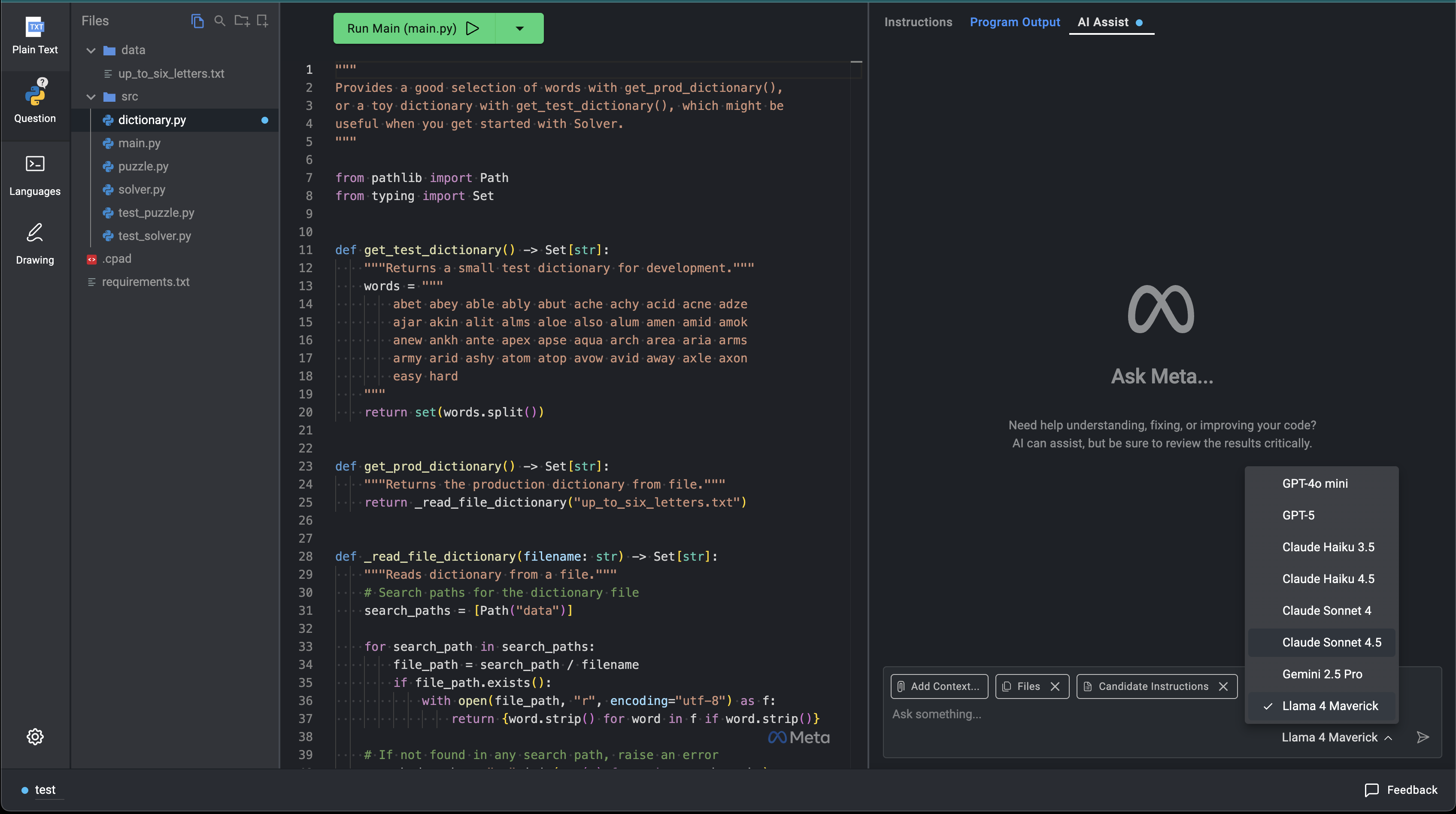 Meta CoderPad AI Models