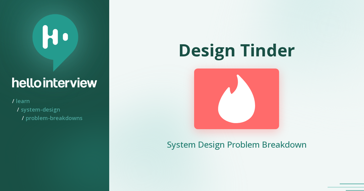 Design a Dating App Like Tinder | Hello Interview System Design in a Hurry