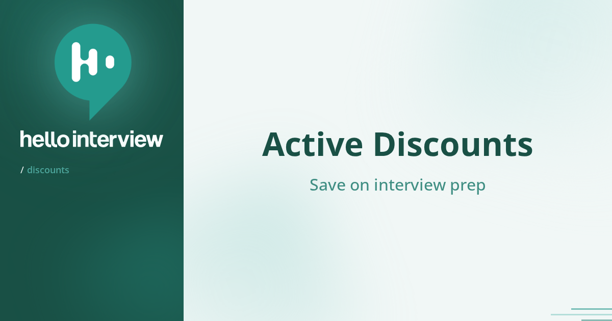 Intervier Questionnaire Active Discounts | Hello Interview